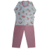 0350 Pijama Comprido Salmão com Flores  +R$ 65,00